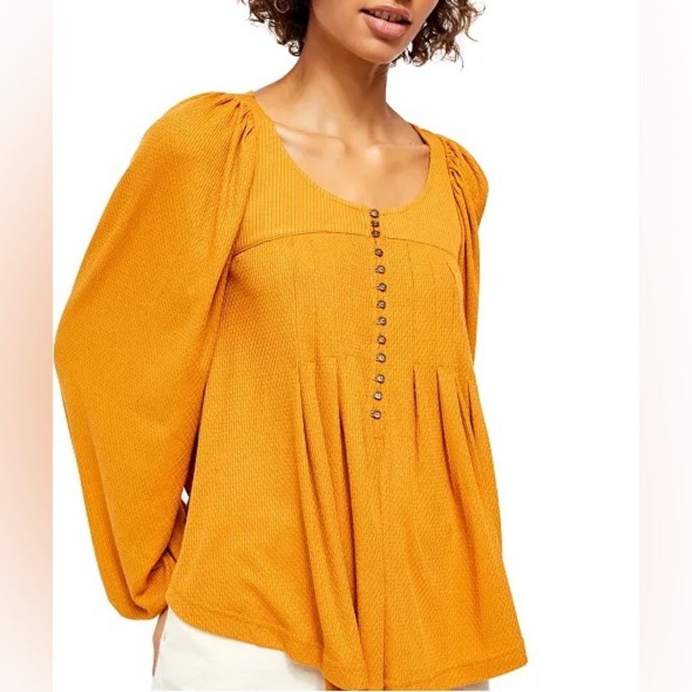 Free People yellow Devin Top